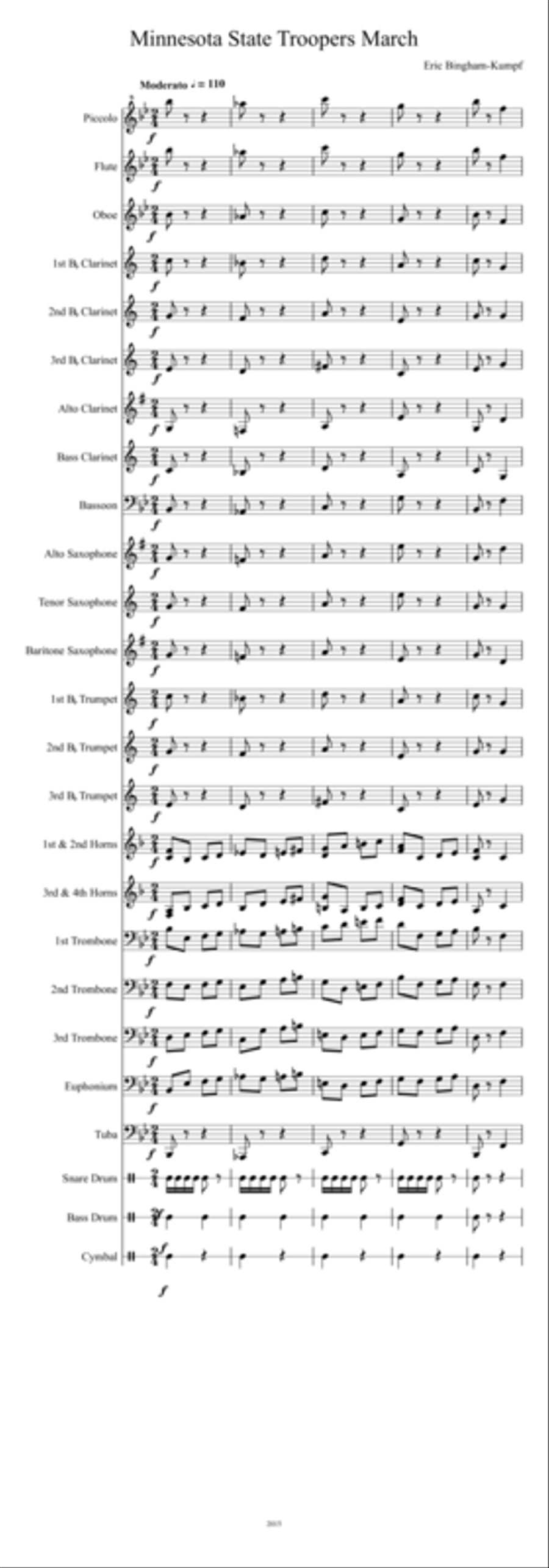Minnesota State Troopers March Marching Band scores gallery preview page 1