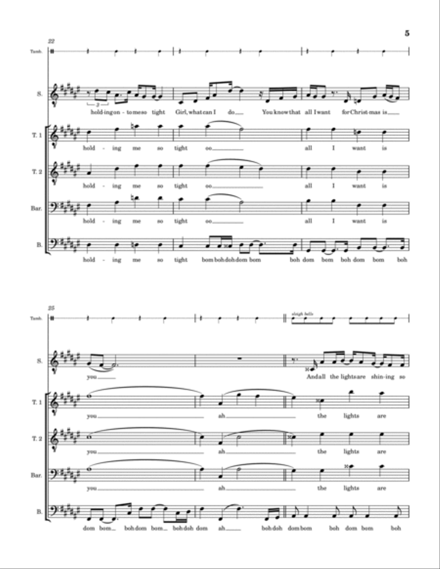 All I Want For Christmas Is You TTBB scores gallery preview page 5