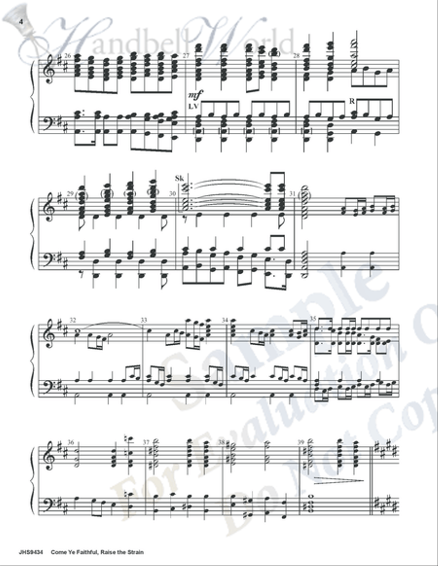 Come Ye Faithful Raise the Strain 5-Octaves scores gallery preview page 4