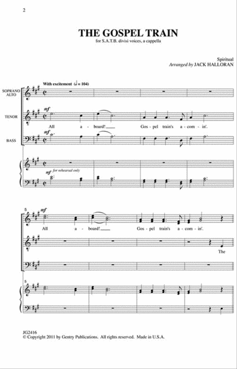 The Gospel Train SSAATTBB scores gallery preview page 2