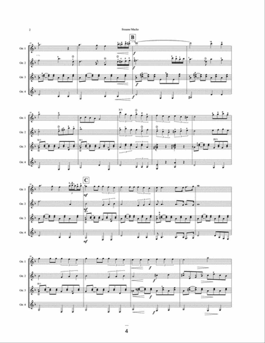 Bésame Mucho Bésame Mucho Guitar Ensemble scores gallery preview page 4