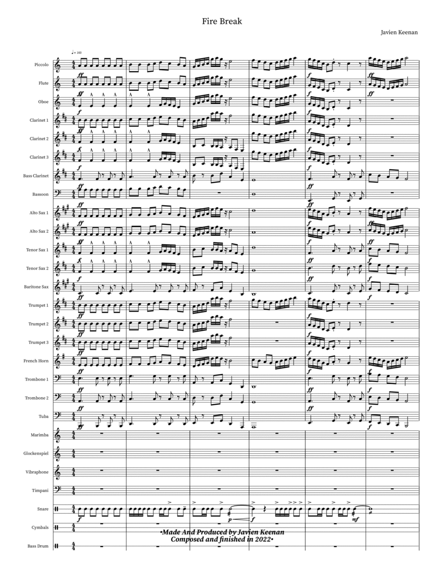 Fire Break Fire Break Concert Band scores gallery preview page 1
