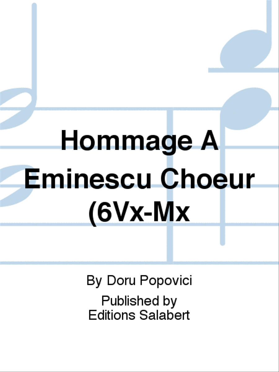 Hommage A Eminescu Choeur (6Vx-Mx A Cappella scores gallery preview page 1