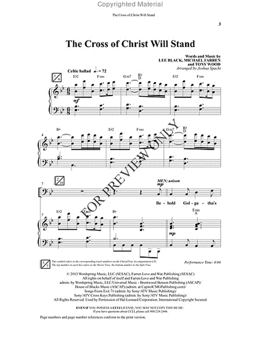 The Cross Of Christ Will Stand - Anthem image number null