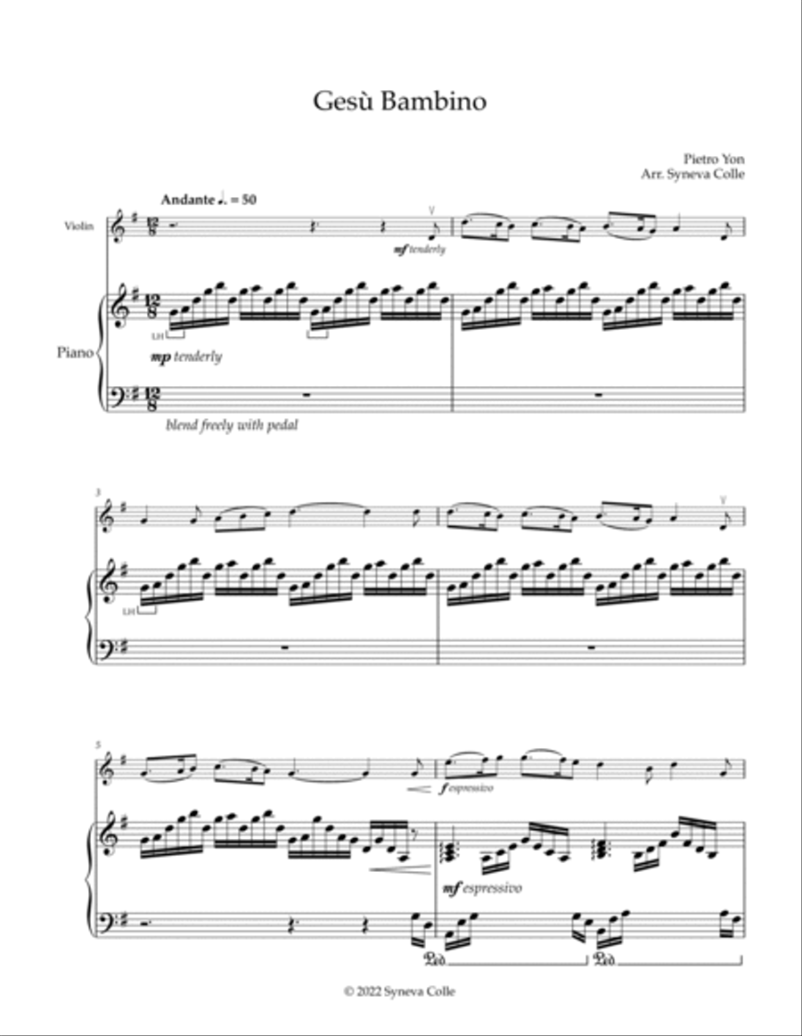 Gesù Bambino Gesù Bambino Violin Solo scores gallery preview page 3