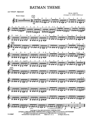 Batman Theme: 3rd Violin (Viola [TC])