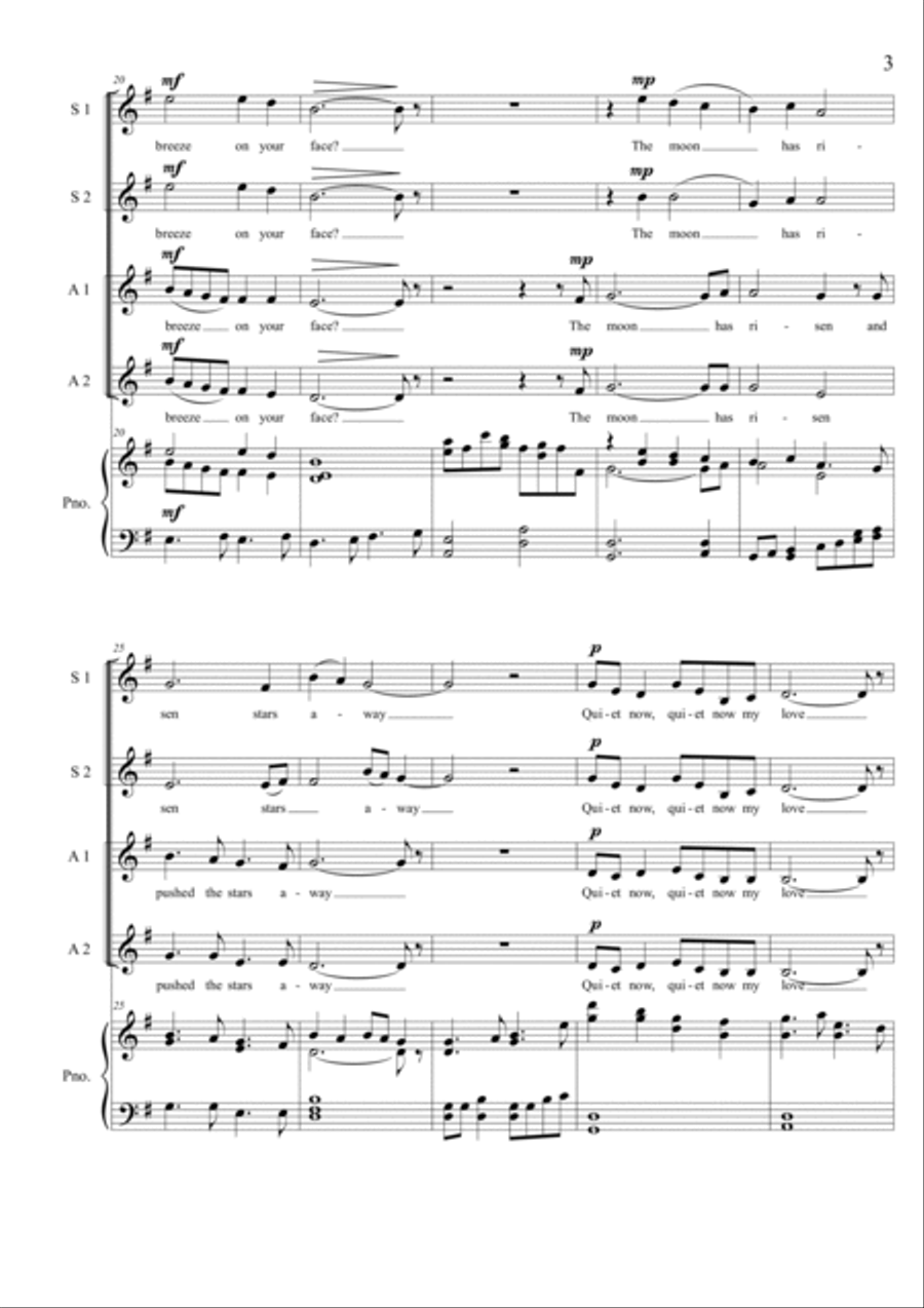 A Night's Respite for SSAA chorus SSAA scores gallery preview page 4
