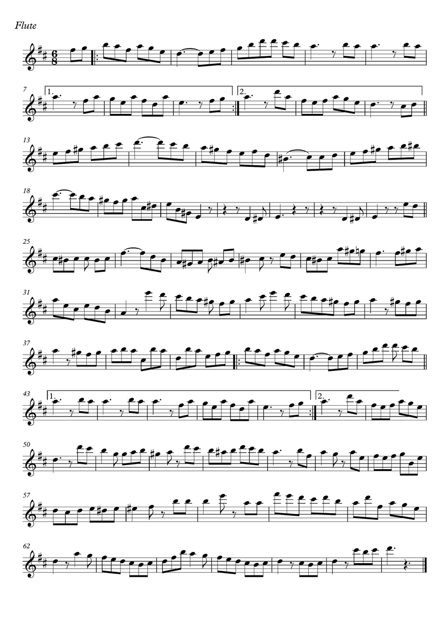 Easy Flute Guitar duets by Giuliani 74-7 Flute scores gallery preview page 3