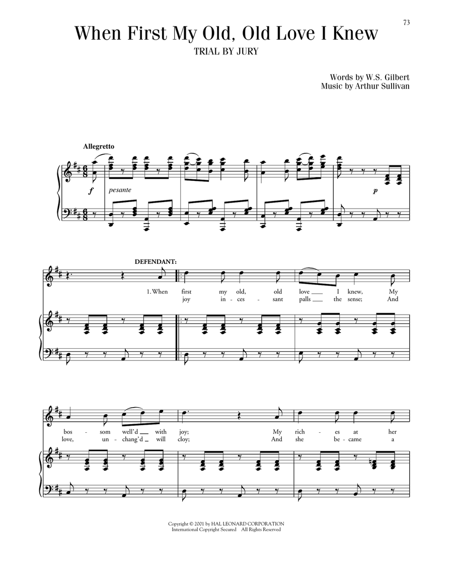 When First My Old, Old Love I Knew (from Trial By Jury) Voice scores gallery preview page 1