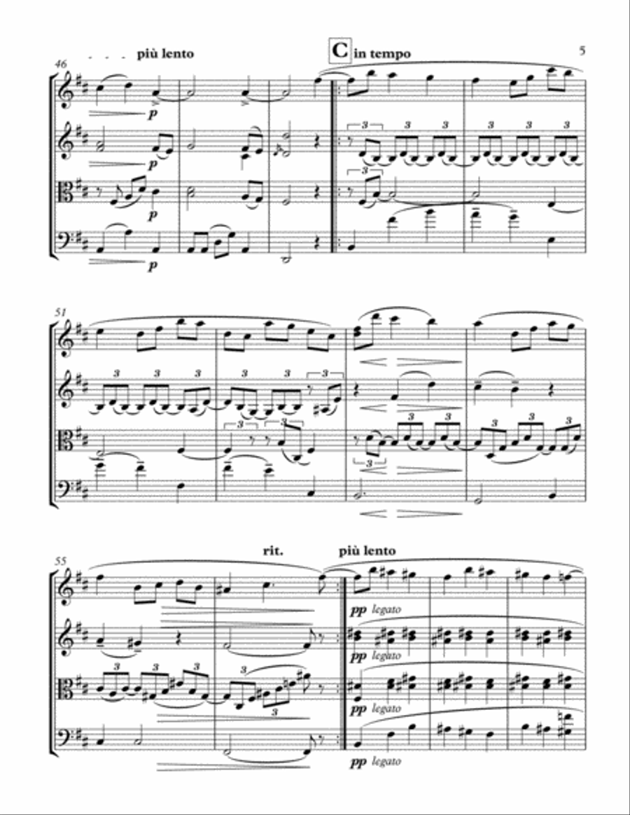 Brahms: Intermezzo, Op 118 No 2 String Quartet scores gallery preview page 6