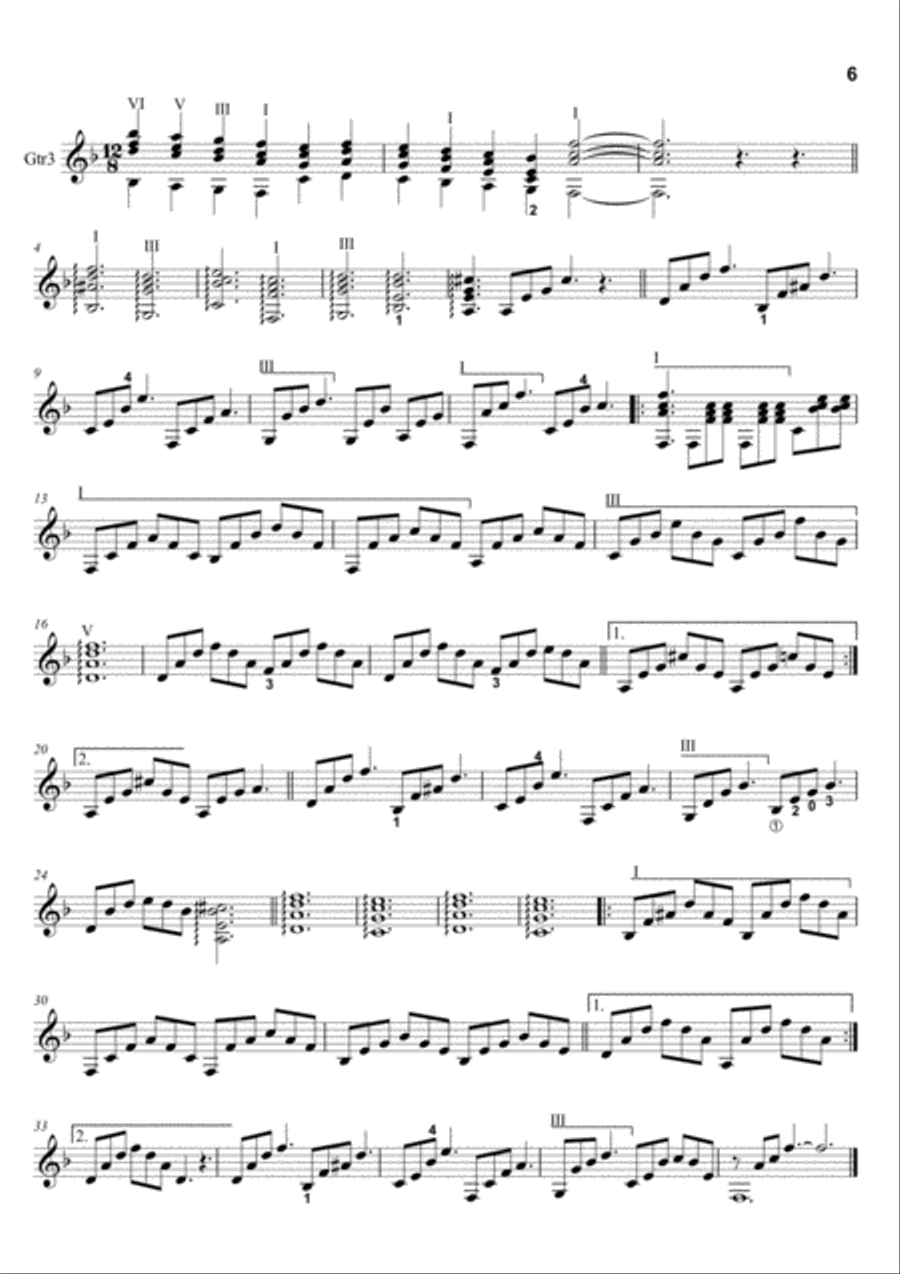 All Alone Am I Guitar Ensemble scores gallery preview page 6
