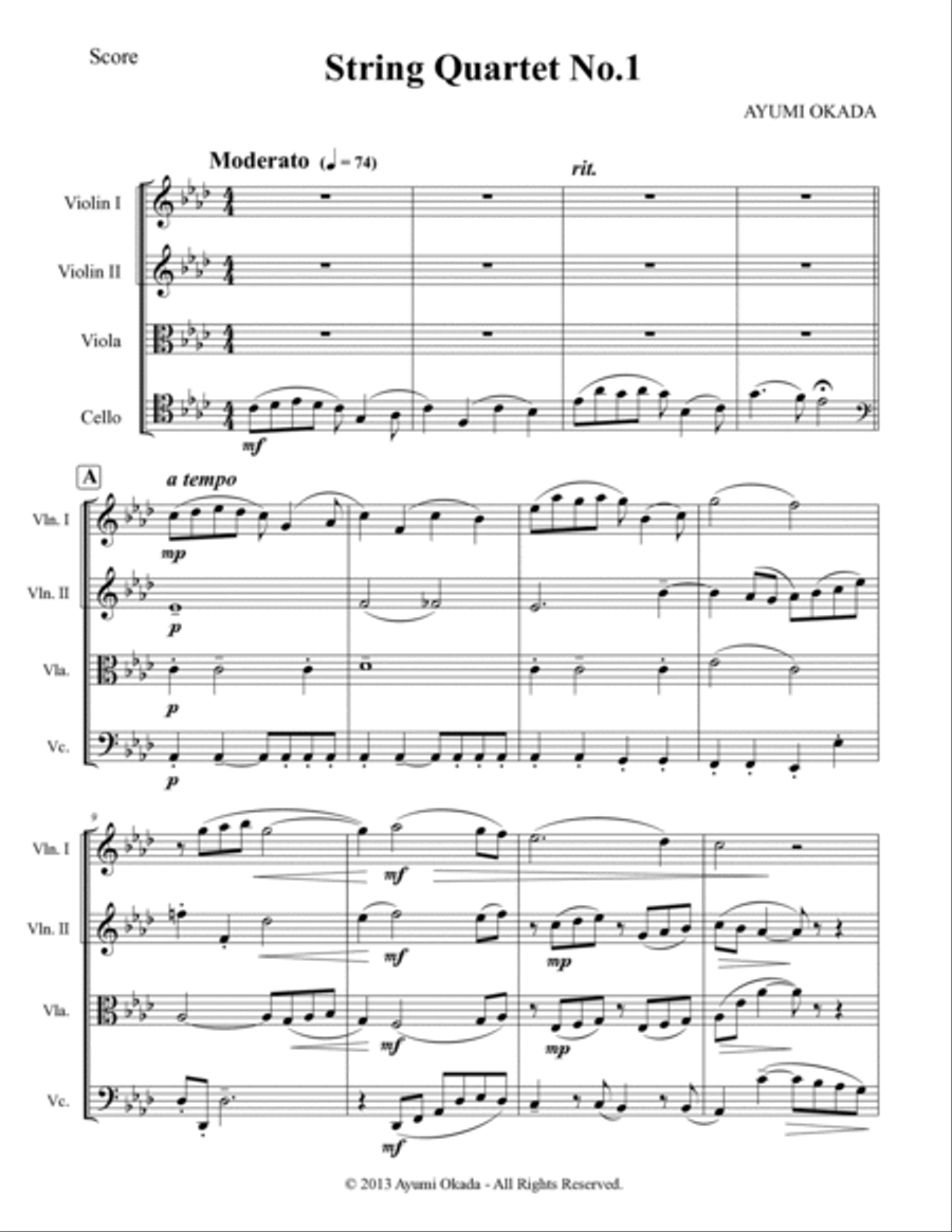 String Quartet No.1 String Quartet scores gallery preview page 3