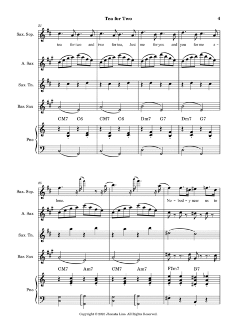 Tea For Two Small Ensemble scores gallery preview page 4