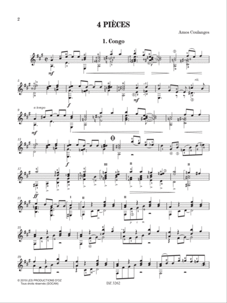 4 Pièces 4 Pièces Classical Guitar scores gallery preview page 2
