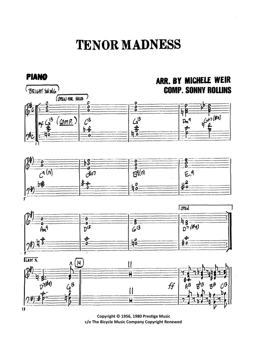 Tenor Madness 4-Part scores gallery preview page 6