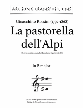 ROSSINI: La pastorella dell'Alpi (transposed to B major)