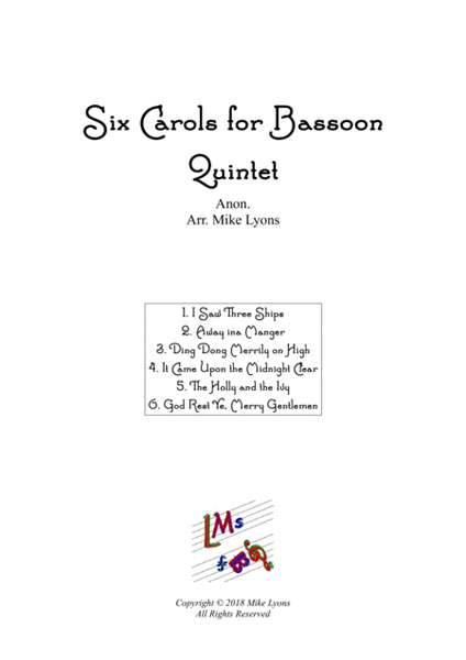 Bassoon Quintet - Six Carols for Bassoons image number null