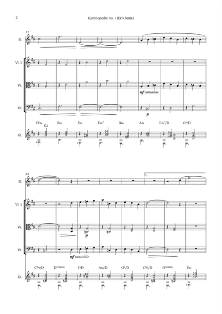 Gymnopédie no. 1 Chamber Music scores gallery preview page 2