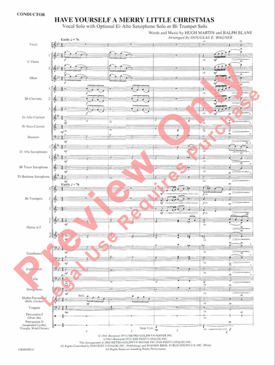 Have Yourself a Merry Little Christmas Concert Band scores gallery preview page 3
