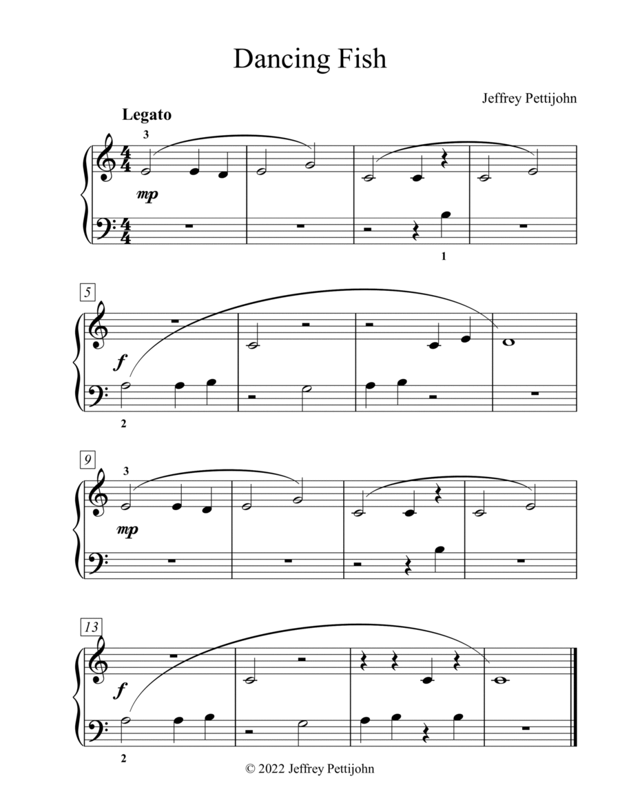 Dancing Fish Easy Piano scores gallery preview page 1