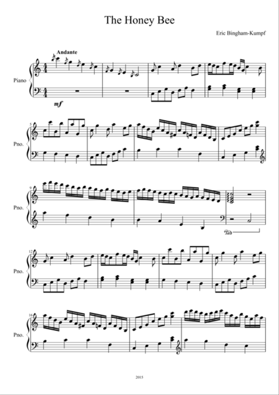 The Honey Bee Piano Solo scores gallery preview page 1