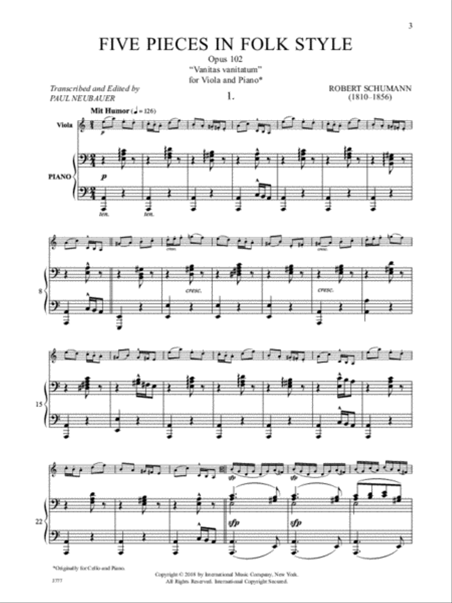 Five Pieces In Folk Style, Opus 102 Piano Accompaniment scores gallery preview page 2