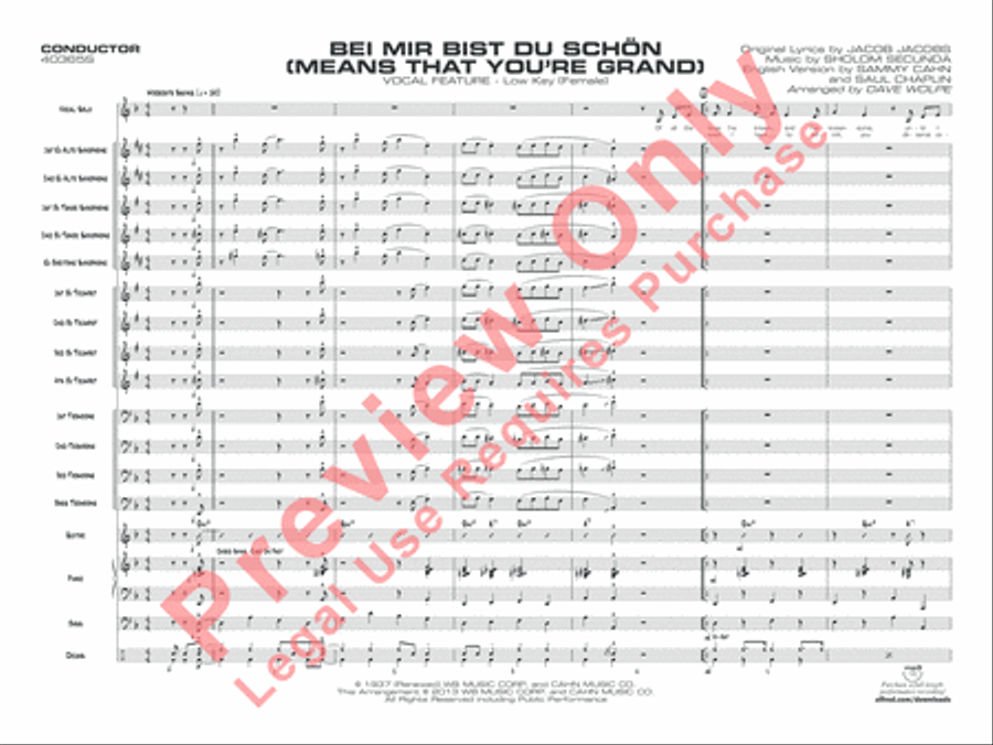 Bei Mir Bist Du Schon (Means That You're Grand) Jazz Ensemble scores gallery preview page 2