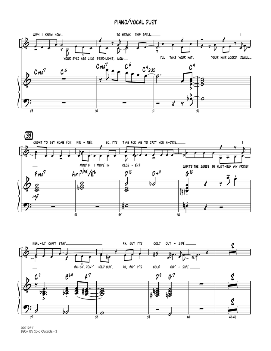 Baby, It's Cold Outside (Key: C) - Piano/Vocal Duet Piano scores gallery preview page 3