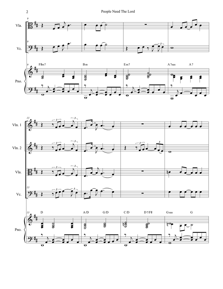 People Need The Lord People Need The Lord String Quartet scores gallery preview page 2