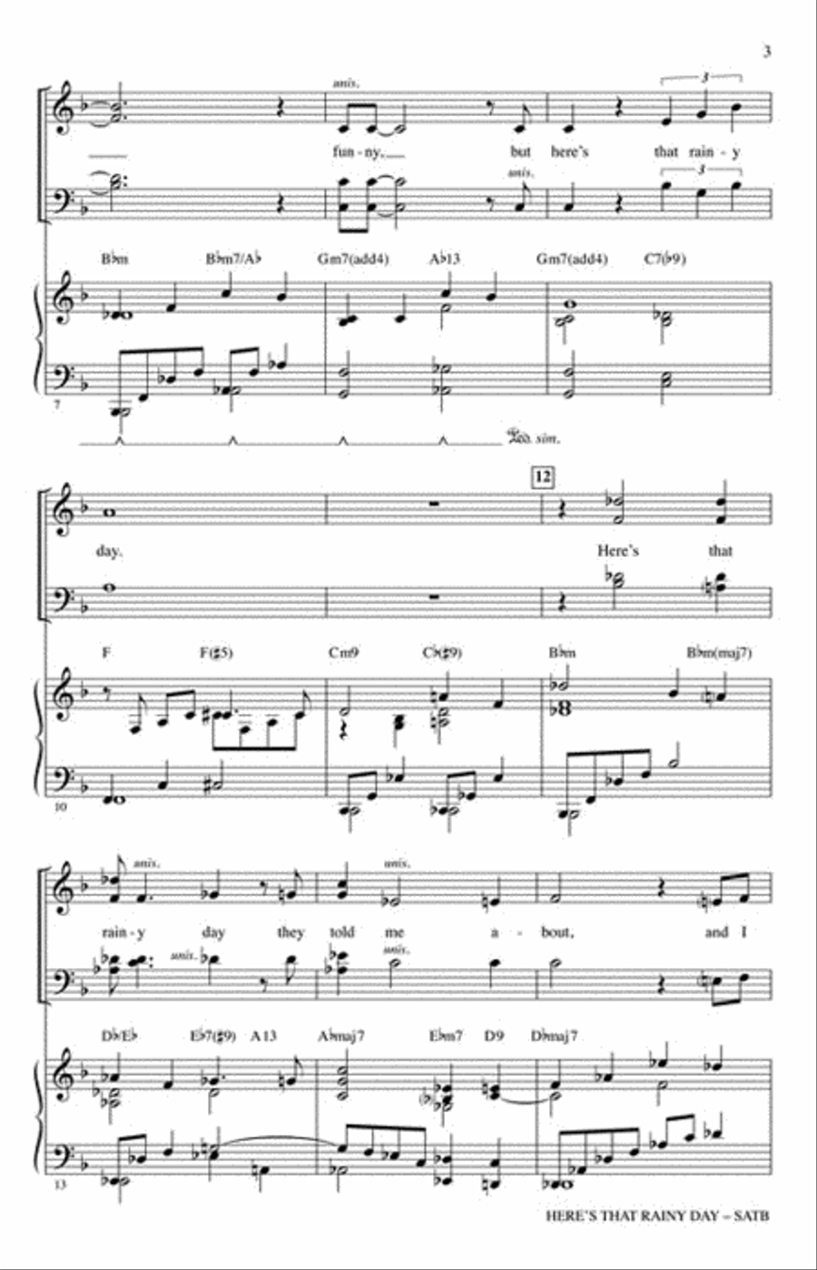 Here's That Rainy Day Choir scores gallery preview page 3