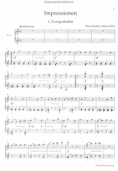 Impressionen op. 54 (1991) -Fünf Stücke für Klavier zu vier Händen-