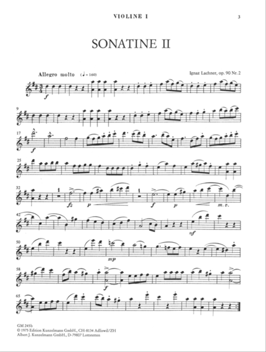 Sonatina no. 2 for 3 violins Violin scores gallery preview page 2