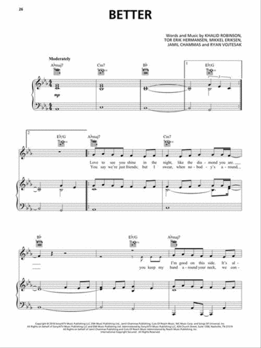 Popular Sheet Music – 30 Hits from 2017-2019 Piano, Vocal, Guitar scores gallery preview page 8