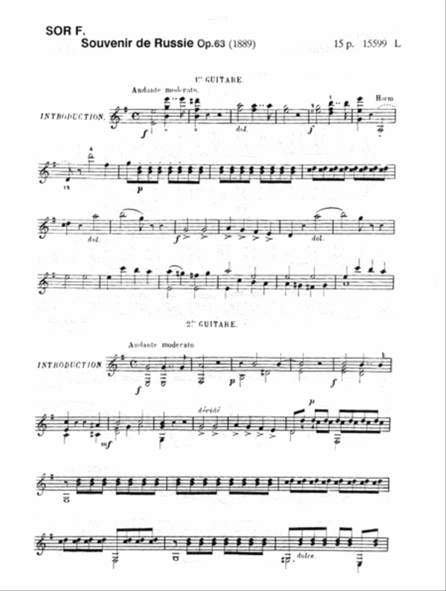 Souvenir de Russie Op. 63 Acoustic Guitar scores gallery preview page 2