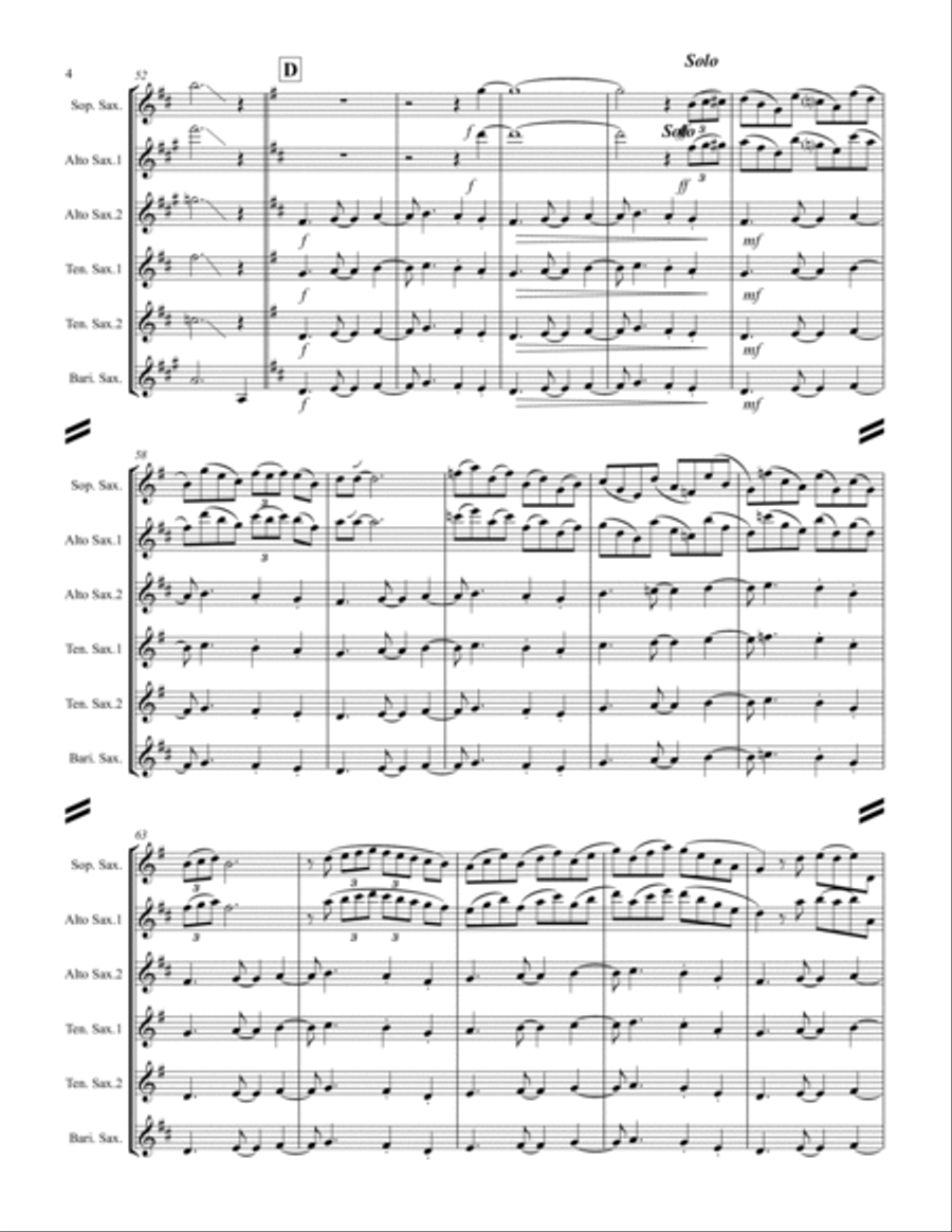 A String Of Pearls Saxophone Quintet scores gallery preview page 5