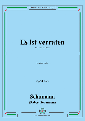 Schumann-Es ist verraten,Op.74 No.5,in A flat Major