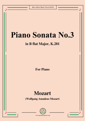 Book cover for Mozart-Piano Sonata No.3 in B flat Major,K.281