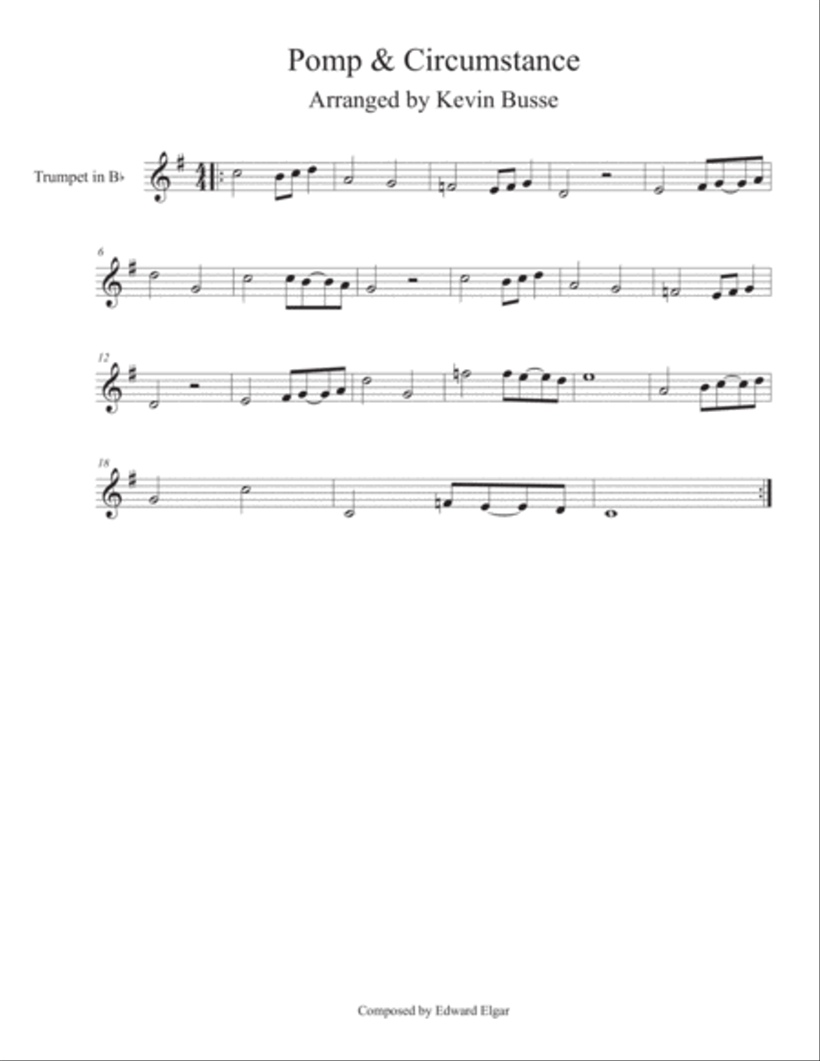 Pomp & Circumstance - Trumpet Trumpet Solo scores gallery preview page 1