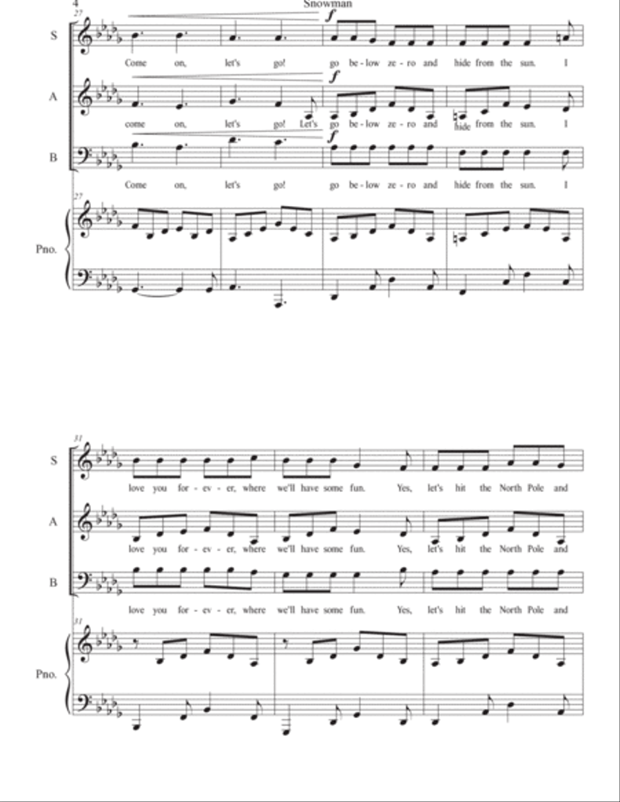 Snowman 3-Part scores gallery preview page 4