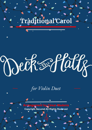 Deck The Halls - Violin Duet (Full Score and Parts)