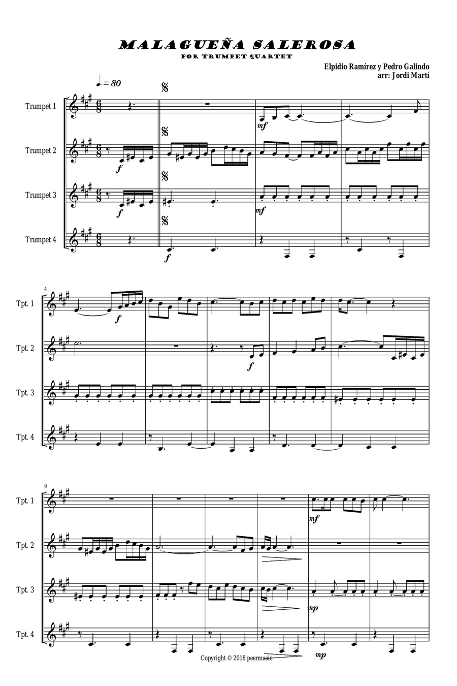 Malaguena Salerosa Brass Quartet scores gallery preview page 3