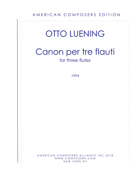 [Luening] Canon per tre Flauti
