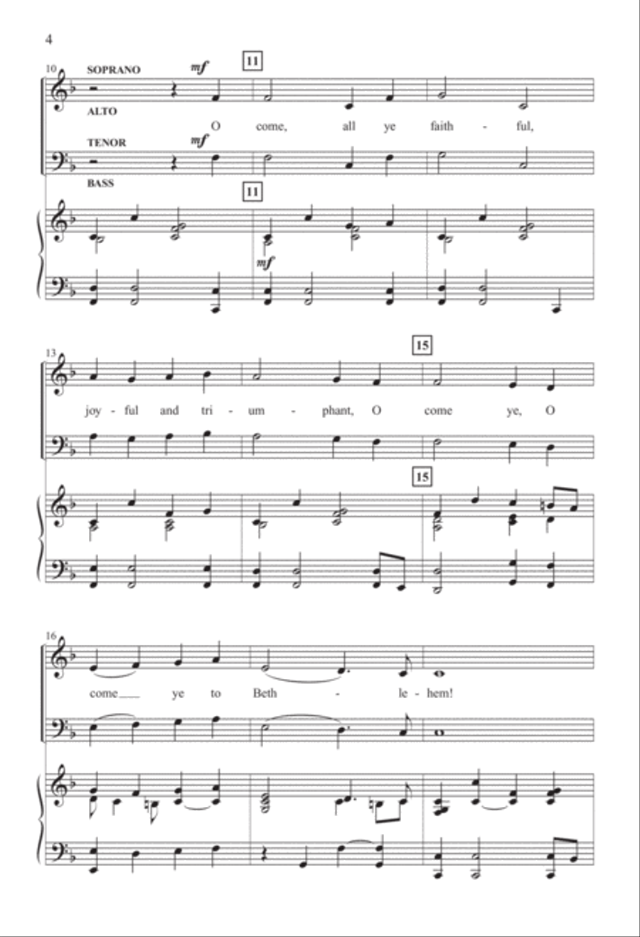 O Come, All Ye faithful O Come, All Ye faithful 4-Part scores gallery preview page 3