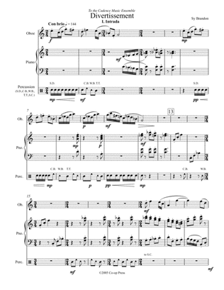 Divertissement for Oboe, Piano, and Percussion