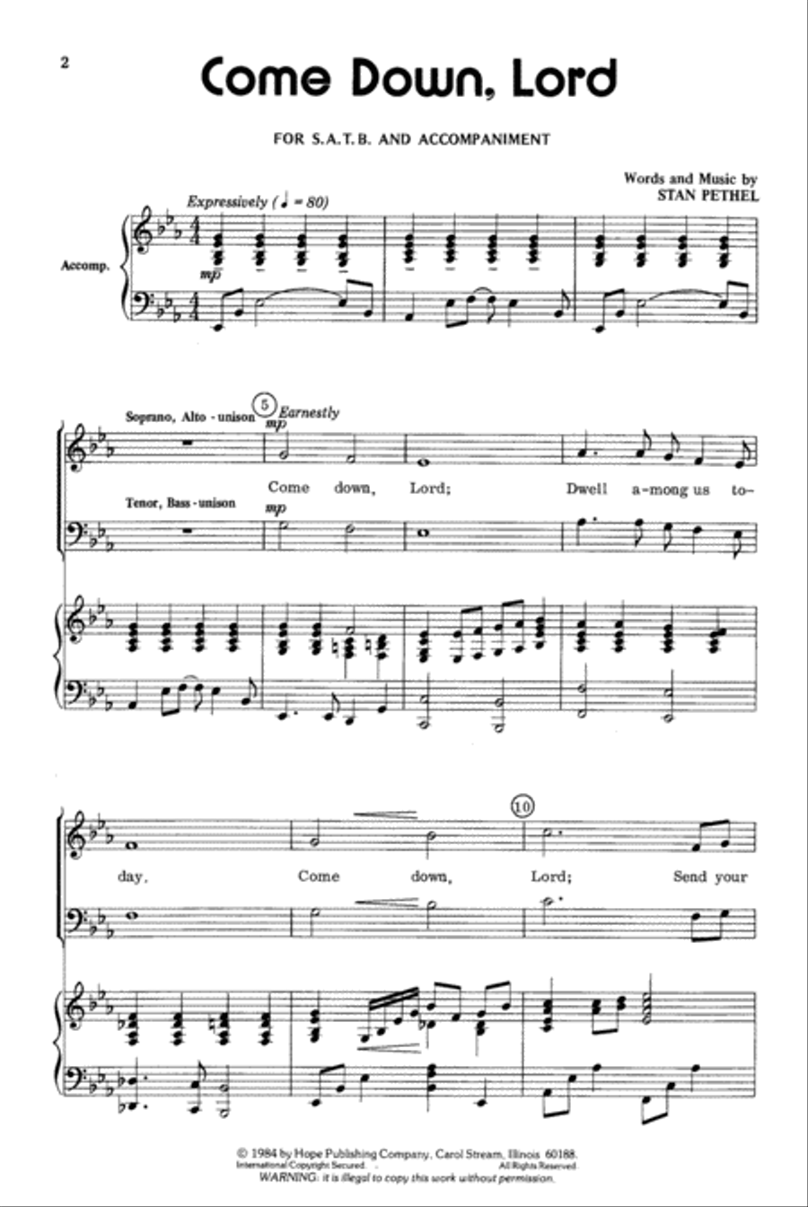 Come Down, Lord Come Down, Lord 4-Part scores gallery preview page 2