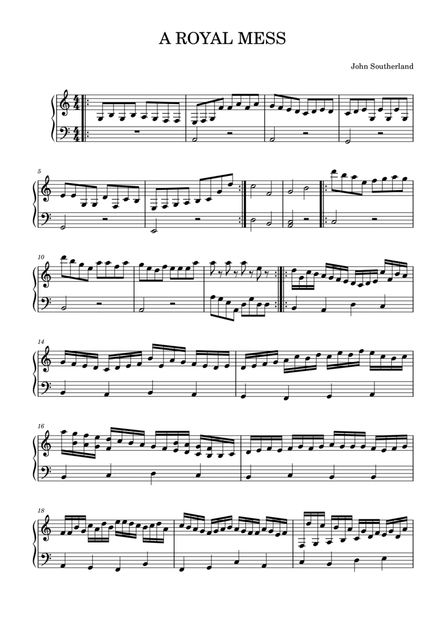 Royal Mess Piano Solo scores gallery preview page 1