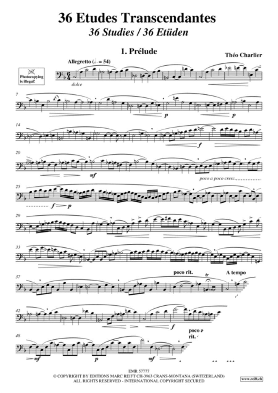 36 Etudes Transcendantes Trombone scores gallery preview page 3