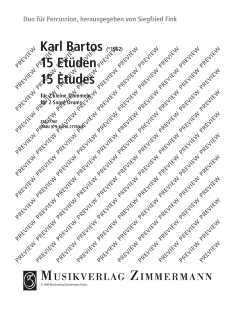 Fifteen Études Snare Drum scores gallery preview page 2