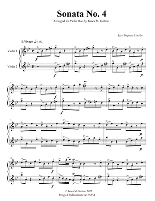 Loeillet: Sonata No. 4 for Violin Duo
