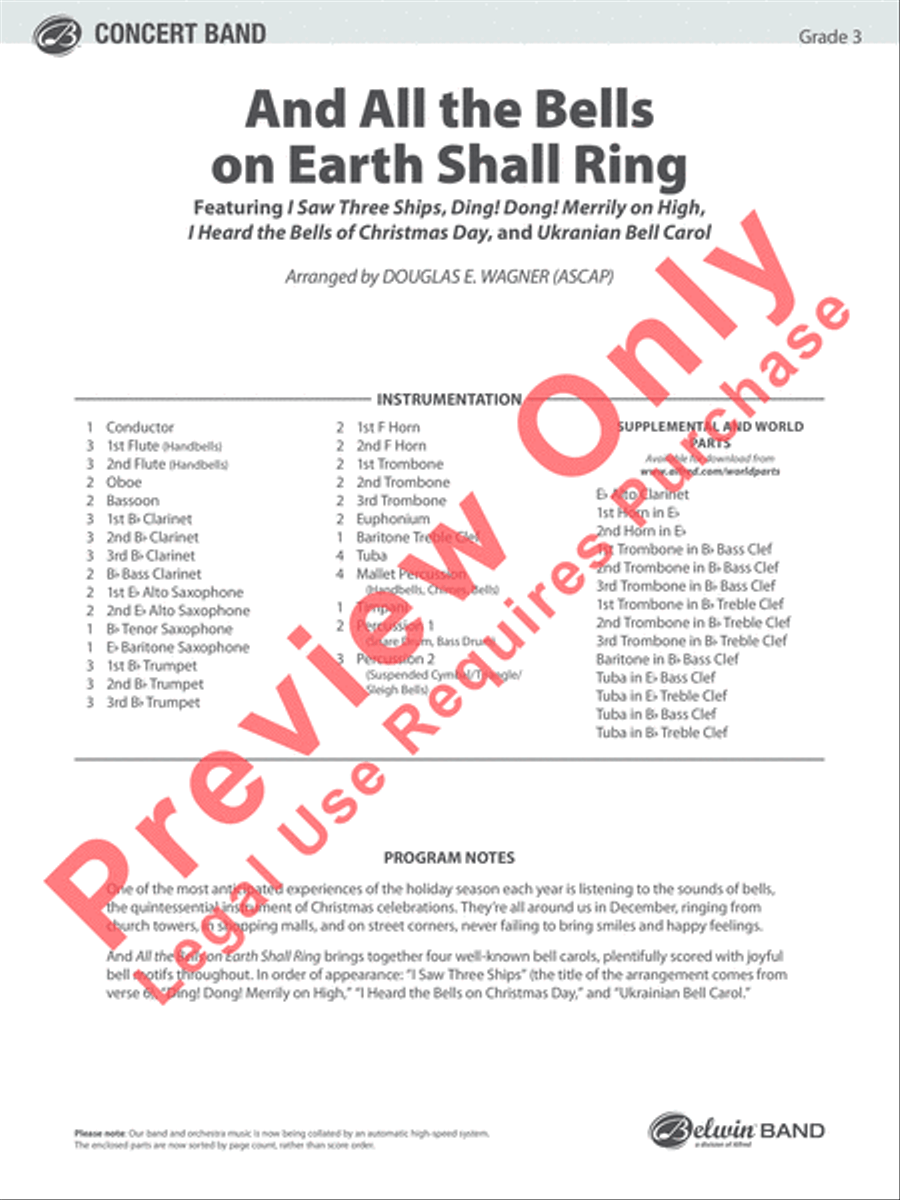 And All the Bells on Earth Shall Ring Concert Band scores gallery preview page 2